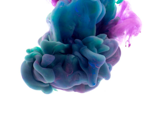 istock Ink shape or swirling in water for design or decorate background or abstract banner on white isolate background. 652308404