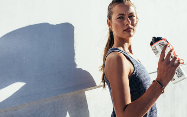 istock Fitness female taking a break after workout 652317816