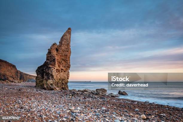 Sea Stack On Chemical Beach Stock Photo - Download Image Now - Landscape - Scenery, County Durham - England, East