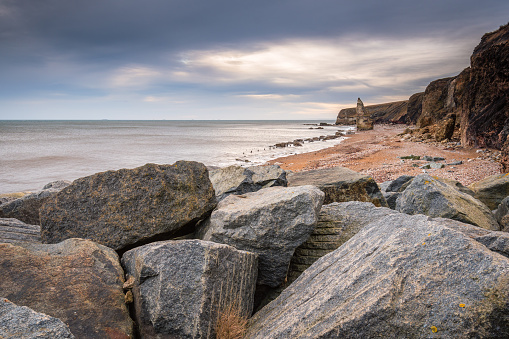 Dawdon Chemical Beach, got its name from the former Seaham Chemical Works and is located on the Durham coastline south of Seaham, with its Magnesian Limestone Stack