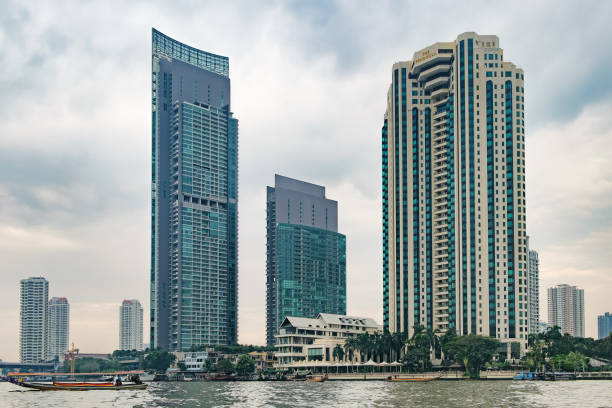 Bangkok, Thailand - January 9, 2016: The Peninsula is a luxury hotel located on the bank of the Chao Phraya river in the Khlong San district. Downtown of Bangkok.