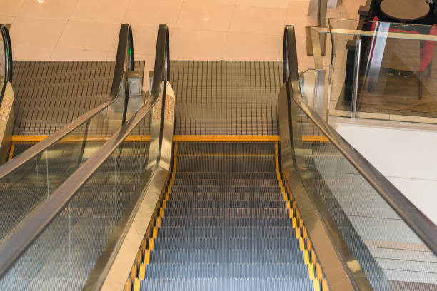 modern escalator in shopping center