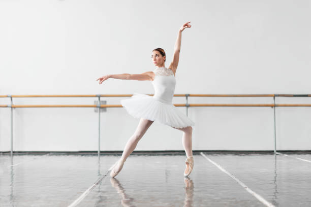 istock Beautiful female ballet dancer in class 652321584
