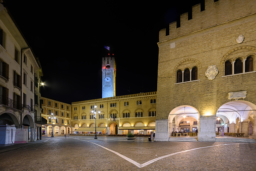 Treviso - Piazza dei Signori with Palazzo del Podestà and Torre Civica