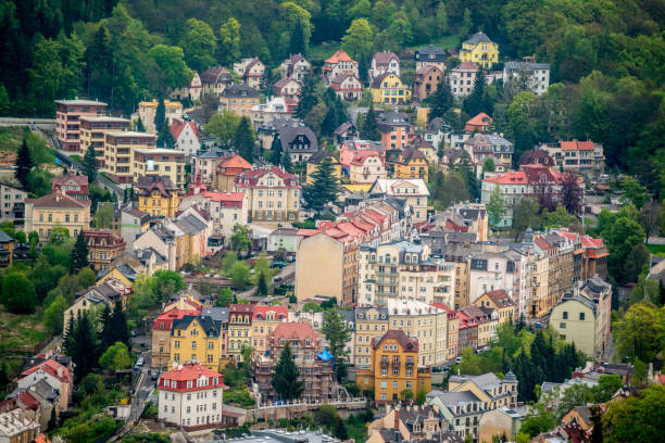 istock Karlovy Vary from above, Czech Republic 652328168