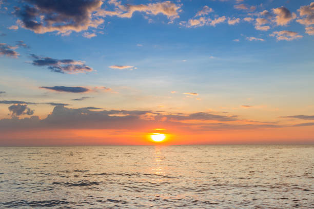 istock Beautiful sunset over seacoast skyline 652331084