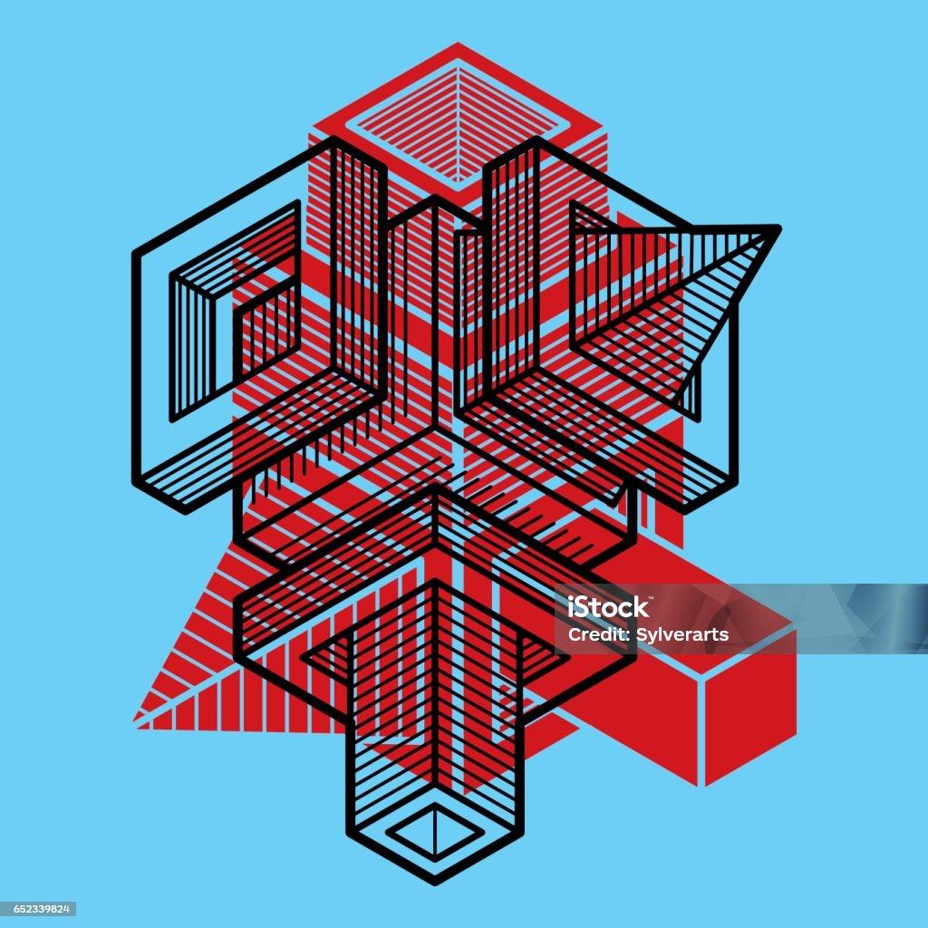 Engineer Abstract Shape 3d Engineering Vector Abstract Shape Made Using Cubes And Geometric ...