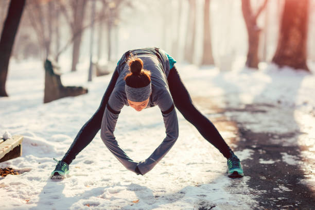 istock Female streching after jogging 652343052