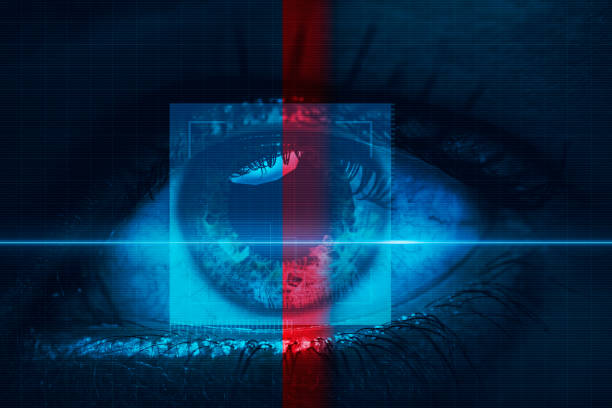 eye scanner - surveillance human eye security privacy stock-fotos und bilder