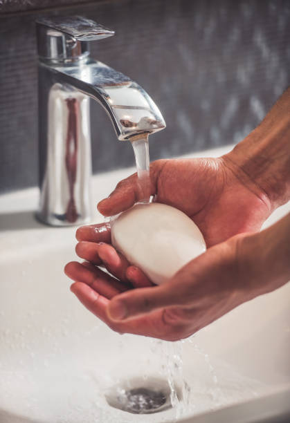 istock Afro American man in bathroom 652352588