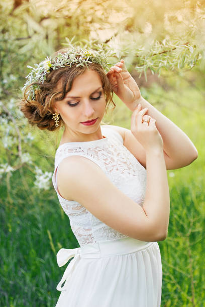 istock Beautiful young girl in olive trees. Wedding 652370466