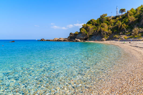istock Idyllic Potami beach with turquoise crystal clear water, Samos island, Greece 652384618