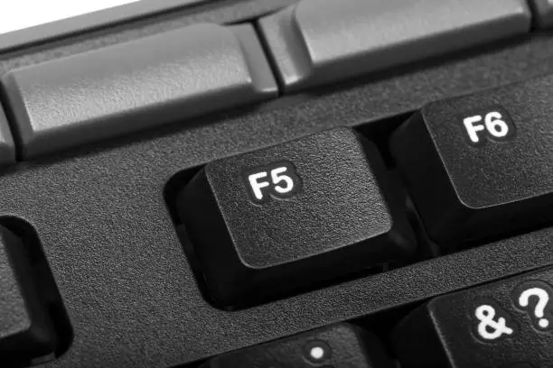 Electronic collection - detail black computer keyboard with key f5
