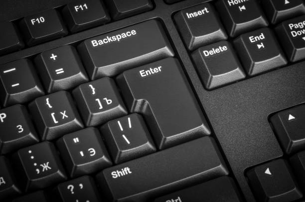 istock Electronic collection - black computer keyboard. The focus on the Enter key. 652385068