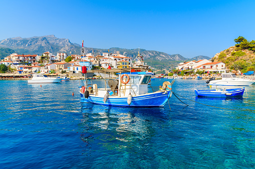 Samos is a Greek island in the eastern Aegean Sea, south of Chios, north of Patmos.