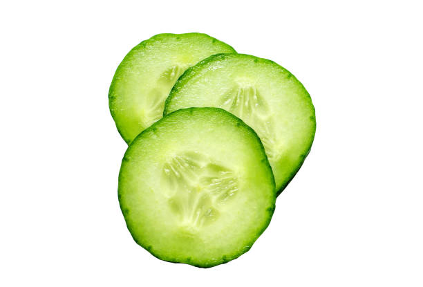 Fresh slice cucumber isolated on white background Fresh slice cucumber isolated on white background. cucumber slice stock pictures, royalty-free photos & images
