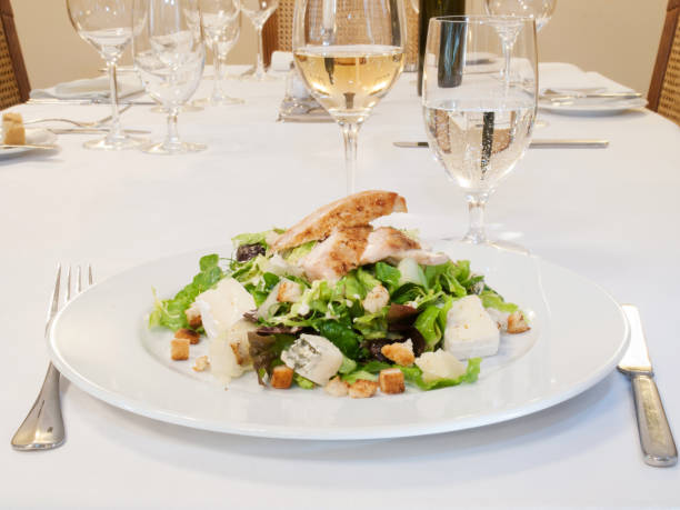 istock Roasted chicken leg with salad 652404650