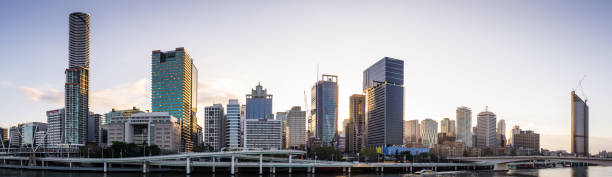 Early morning skyline of Brisbane, Australia stock photo