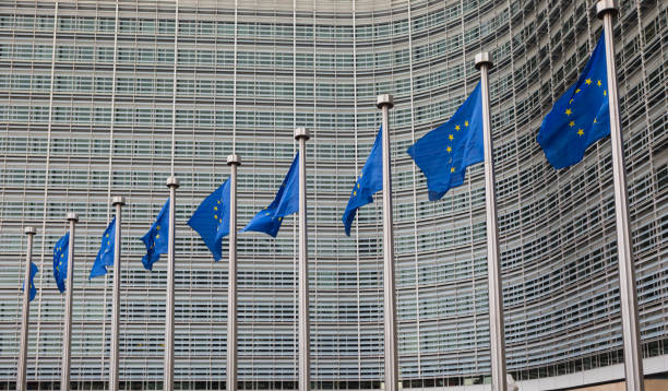 istock European Union flags flying at the EU headquarters in Brussels 652406126
