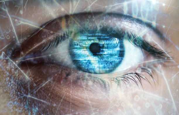 tecnología los ojos - eyes contact fotografías e imágenes de stock