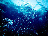 Bubbles In Deep Blue Water