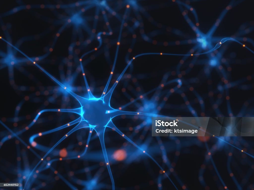 Les neurones des impulsions électriques - Photo de Système nerveux humain libre de droits