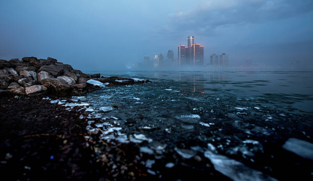 istock Detroit Skyline in the Fog 652443160