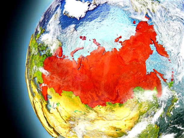 istock Russia on planet Earth from space 652444066
