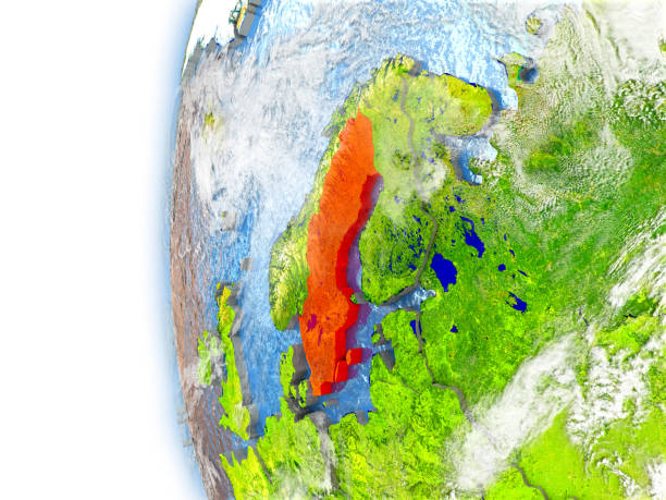 istock Sweden on model of Earth 652444354