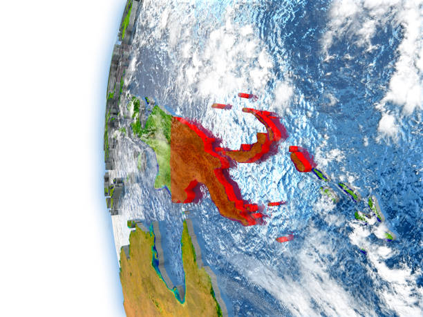 istock Papua New Guinea on model of Earth 652445252