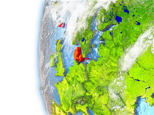 istock Denmark on model of Earth 652446536