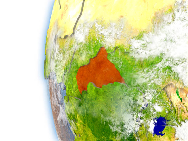 istock Central Africa on model of Earth 652447406