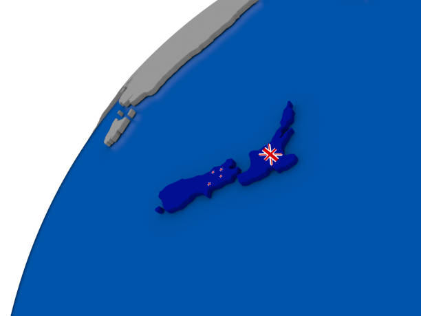 istock New Zealand with flag on political globe 652456632