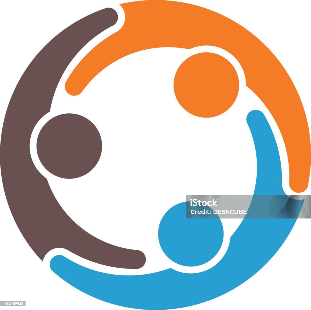 Teamwork Group of Three Partners Illustration Concept for a Group of Partners Icon Symbol stock vector