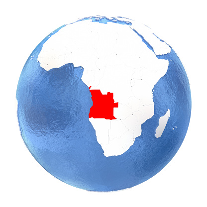 Map of Burundi highlighted in red on globe. 3D illustration isolated on white background. 3D model of planet created and rendered in Cheetah3D software, 4 Mar 2017.