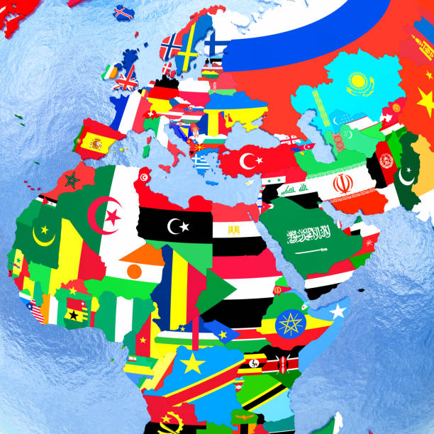 istock EMEA region on political globe with flags 652466166