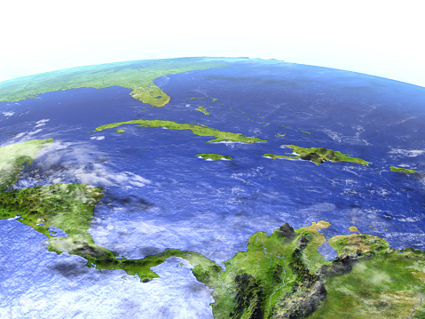 Indonesia. 3D illustration with detailed planet surface. 3D model of planet created and rendered in Cheetah3D software, 9 Mar 2017. Some layers of planet surface use textures furnished by NASA, Blue Marble collection: http://visibleearth.nasa.gov/view_cat.php?categoryID=1484