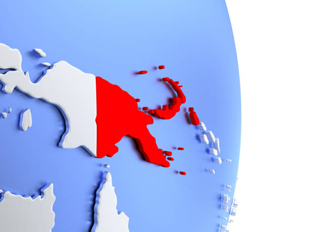 istock Papua New Guinea on elegant modern 3D globe 652473602