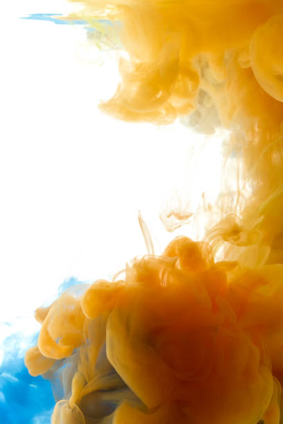 istock Ink shape or swirling in water for design or decorate background or abstract banner on white isolate background. 652474704
