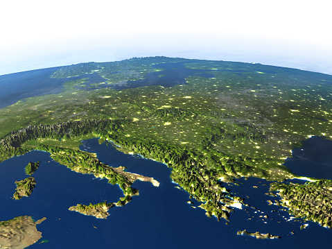 Región del mar Adriático en el planeta tierra photo