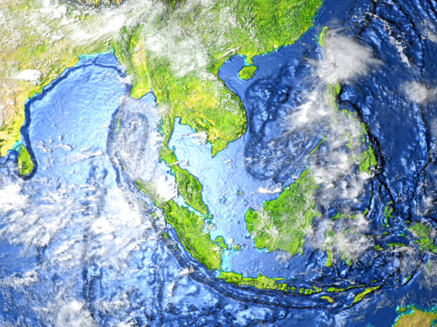 istock Indonesia on Earth - visible ocean floor 652477414