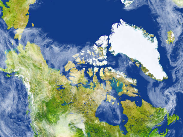 istock Northern Canada and Greenland on planet Earth 652479588