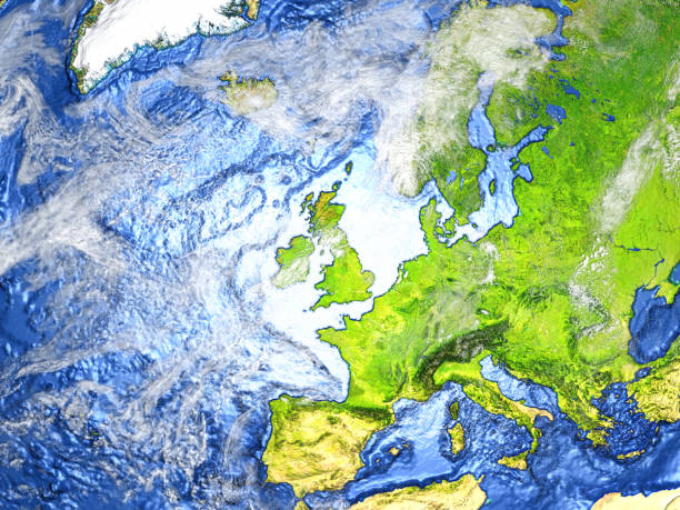 istock Europe on Earth - visible ocean floor 652479672