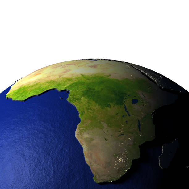 istock Africa on model of Earth with embossed land 652479716