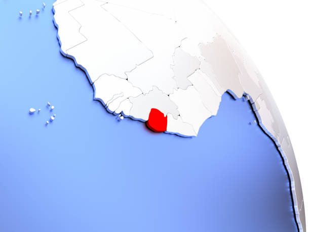 istock Map of an elegant shiny globe. 3D illustration. 652480086