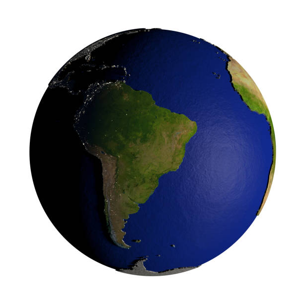 istock South America on Earth isolated on white 652487400