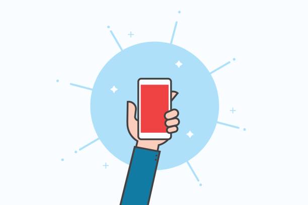 design ikony řady smartphonu. - selfie stock ilustrace