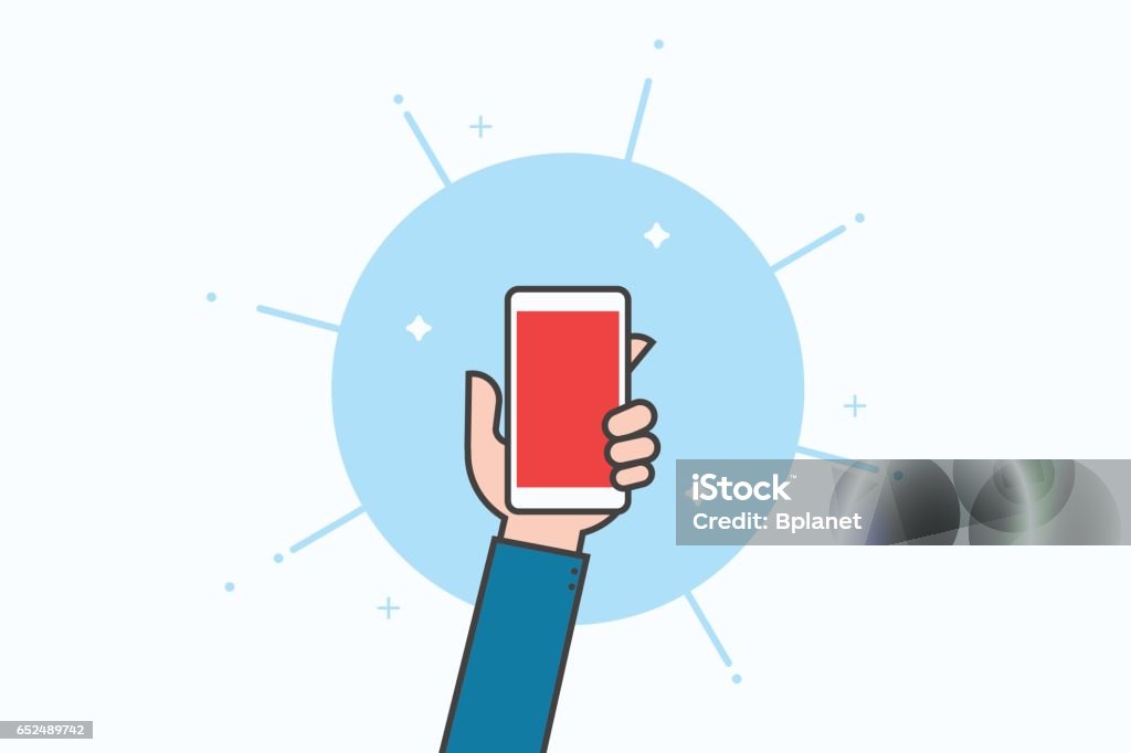Smartphone line icon design. Smartphone line icon design, vector. Selfie stock vector