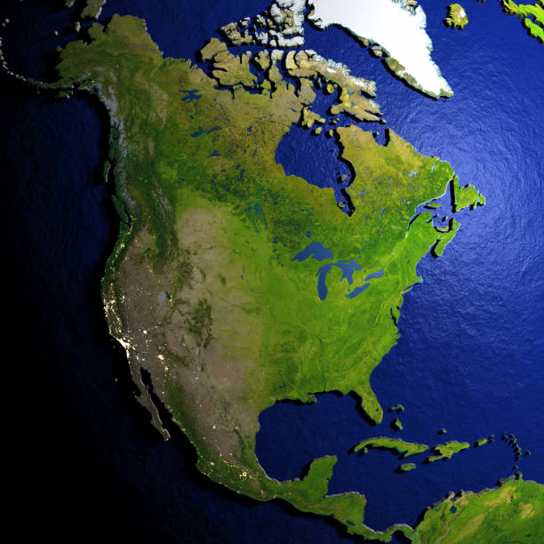istock North America on model of Earth with embossed land 652490978