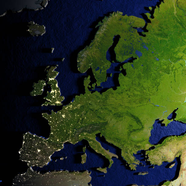 istock Europe on model of Earth with embossed land 652490982